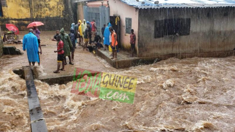 Fortes pluies sur Conakry: des zones de Matoto-bas-fond inondées