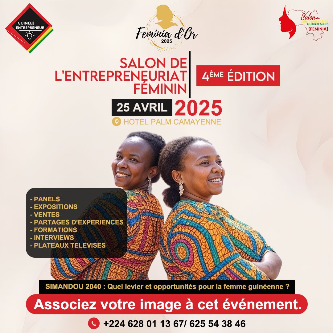 VERS LA TENUE DE LA 4ÈME ÉDITION DU SALON DE L’ENTREPRENEURIAT FÉMININ DE GUINÉE (FEMINIA) (COMMUNIQUE)