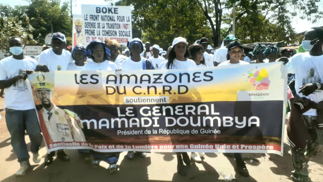 Boké : les Amazones du CNRD fortement mobilisées pour  soutenir les actions du président Mamadi Doumbouya