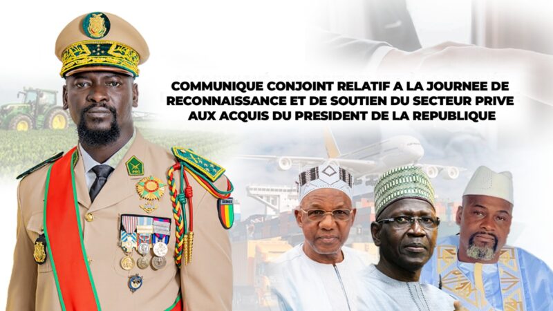 Communiqué conjoint relatif à la journée de reconnaissance et de soutien du secteur privé des acquis du président de la République