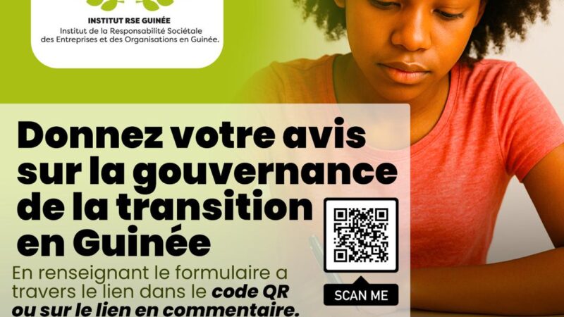 LANCEMENT D’UNE ENQUÊTE NATIONALE : GOUVERNANCE DE LA TRANSITION EN GUINÉE – PERCEPTIONS CITOYENNES ET ATTENTES SOCIALES