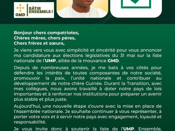 Candidature de Dr. Dansa Kourouma : de la transition à la légitimité populaire (Mon point de vue)