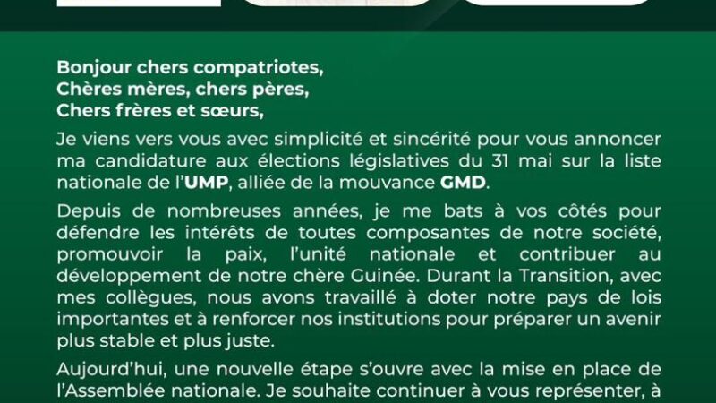 Candidature de Dr. Dansa Kourouma : de la transition à la légitimité populaire (Mon point de vue)