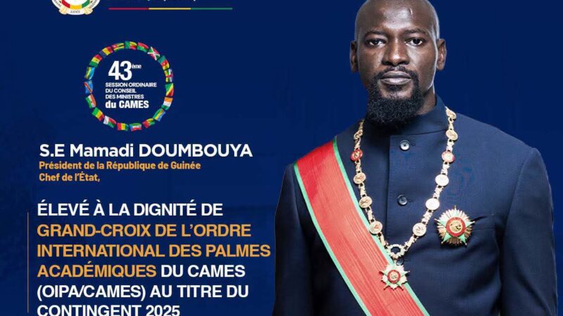 Guinée/Gabon: Le Président Mamadi DOUMBOUYA élevé à la plus haute dignité académique du CAMES: Une consécration continentale 