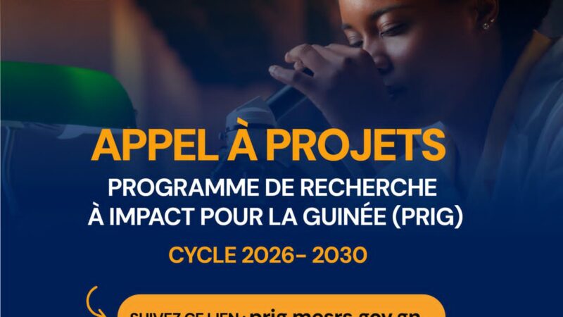 MESRS PRIG 2026–2030 : Lancement officiel de l’appel à projets du Programme de Recherche à Impact pour la Guinée